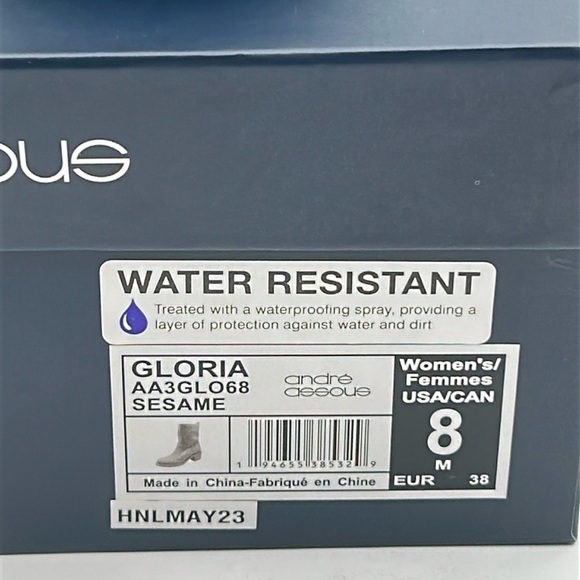 André Assous Gloria Suede Water Resistant Boots Sesame Beige Size 8 NWB - Picture 10 of 11